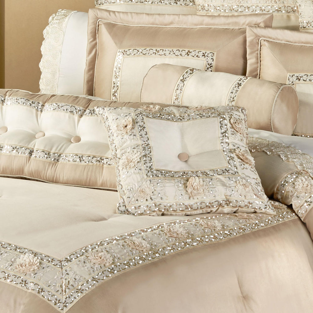 Touch of Class Luxury Elegante Faux Silk Comforter Bedding, Queen, 4 Pc Set