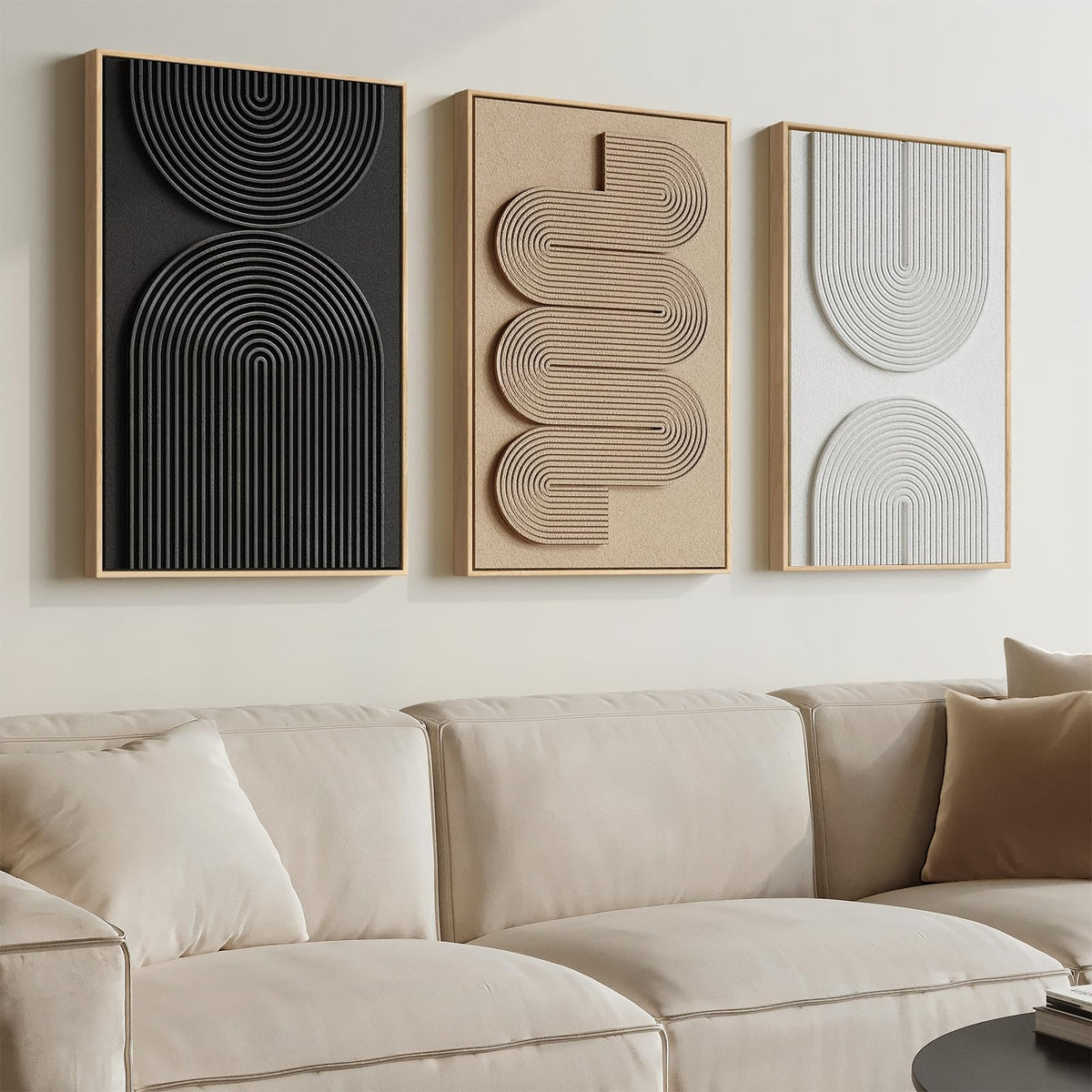 3-Piece LED Moon Wall Art Set