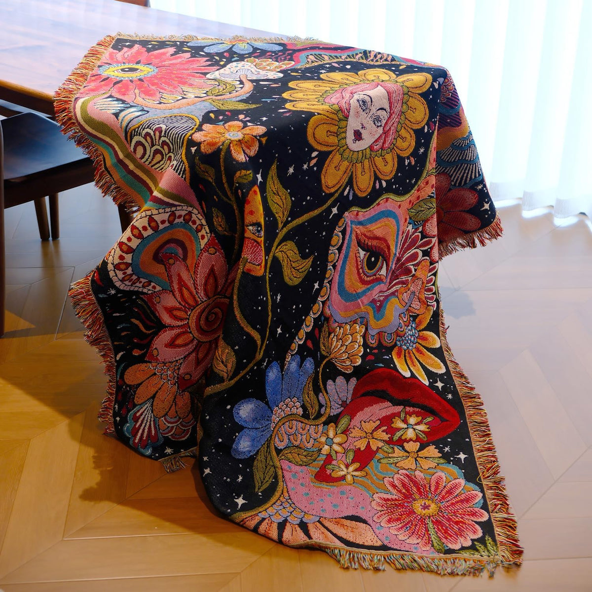 Reversible Boho Woven Throw Blanket