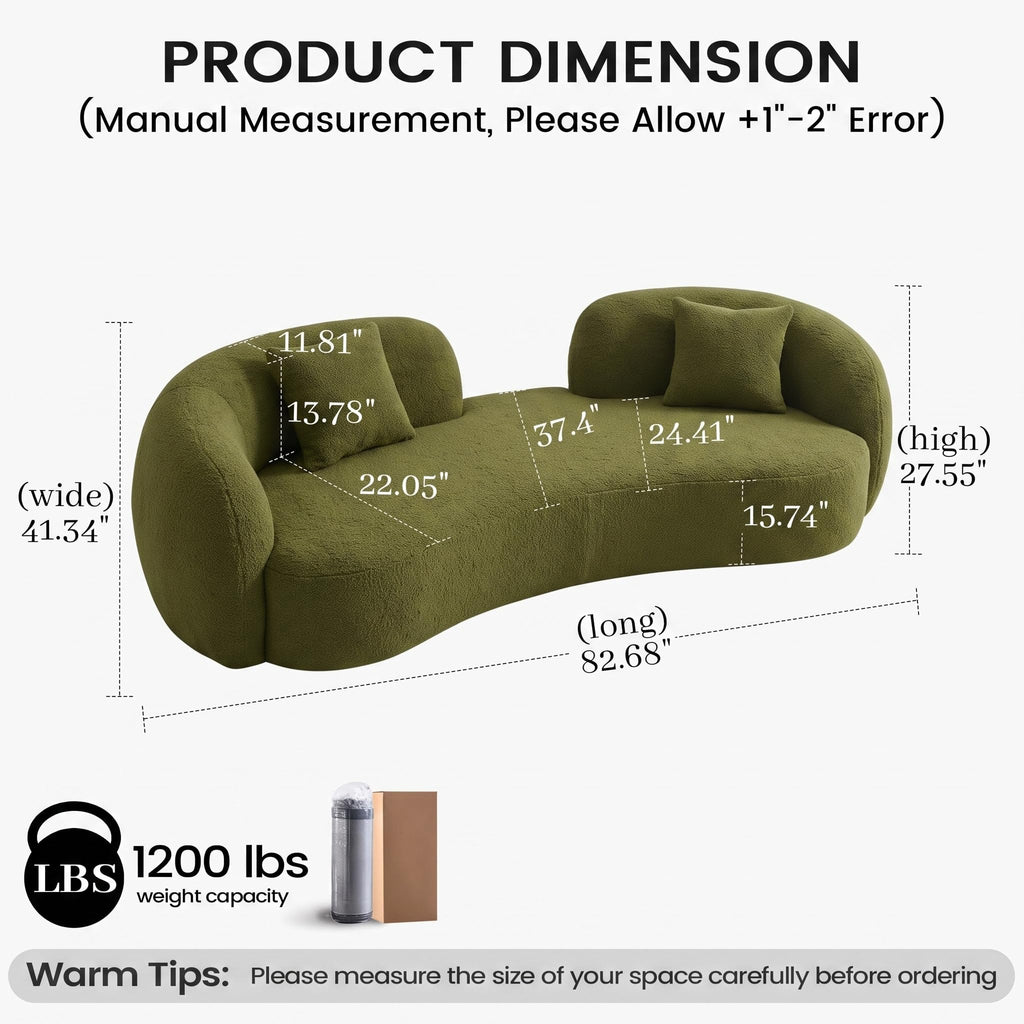 Curved Cream Style Sofa Living Room 2026 new Small Apartment Simple Modern Beauty