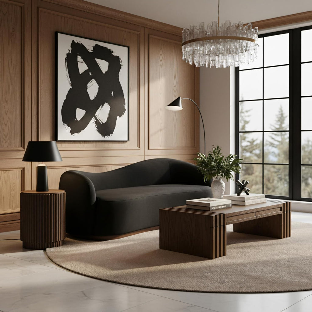Meridian Gustavo Art Deco Velvet Loveseat