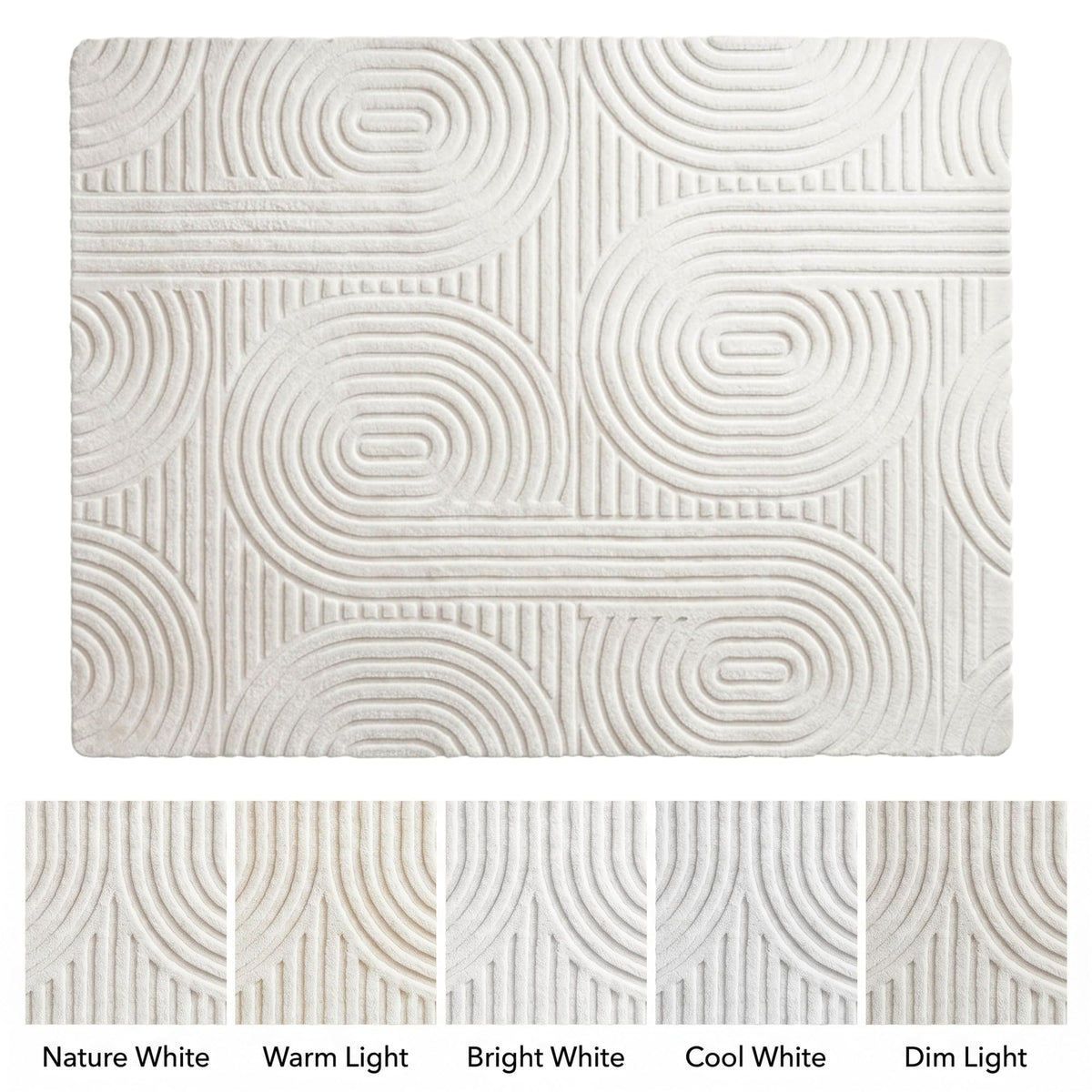 5x7 Geometric Area Rugs for Living Room, Washable Solid Beige Carpet