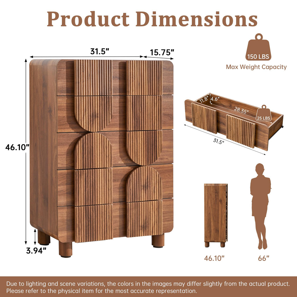 Curved Multi-Drawer Nightstand