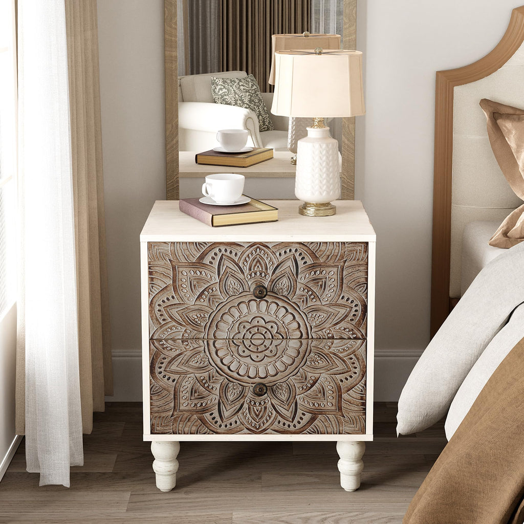 Round Three-Drawer Nightstand