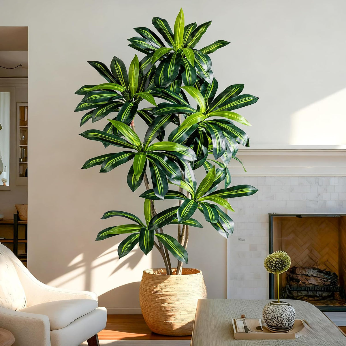 Faux Tree with White Planter