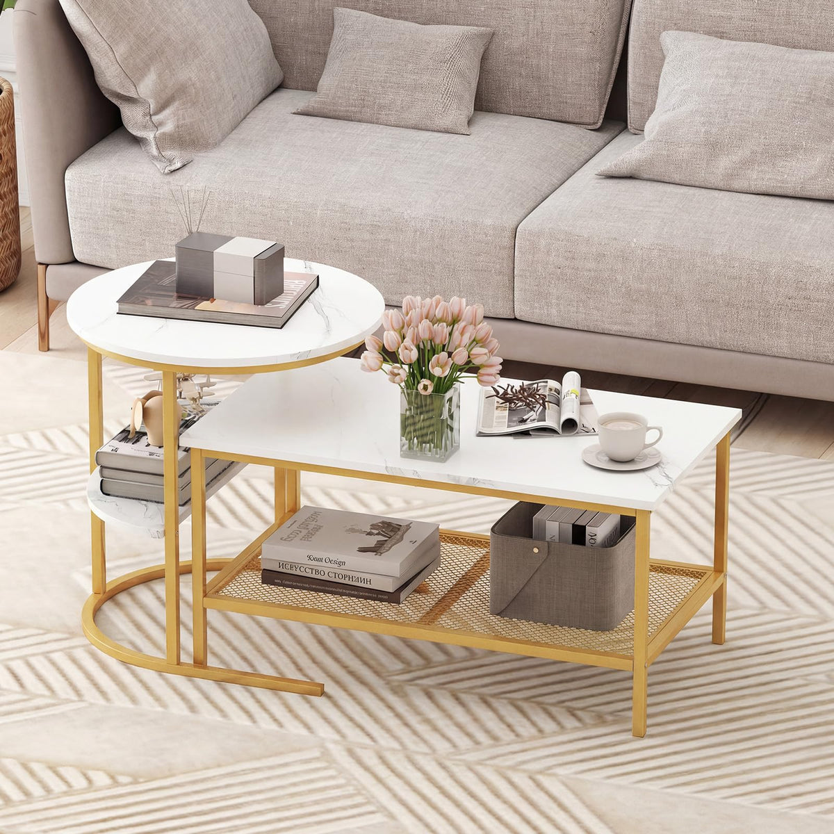 Giantex Nesting Coffee Table Set of 2