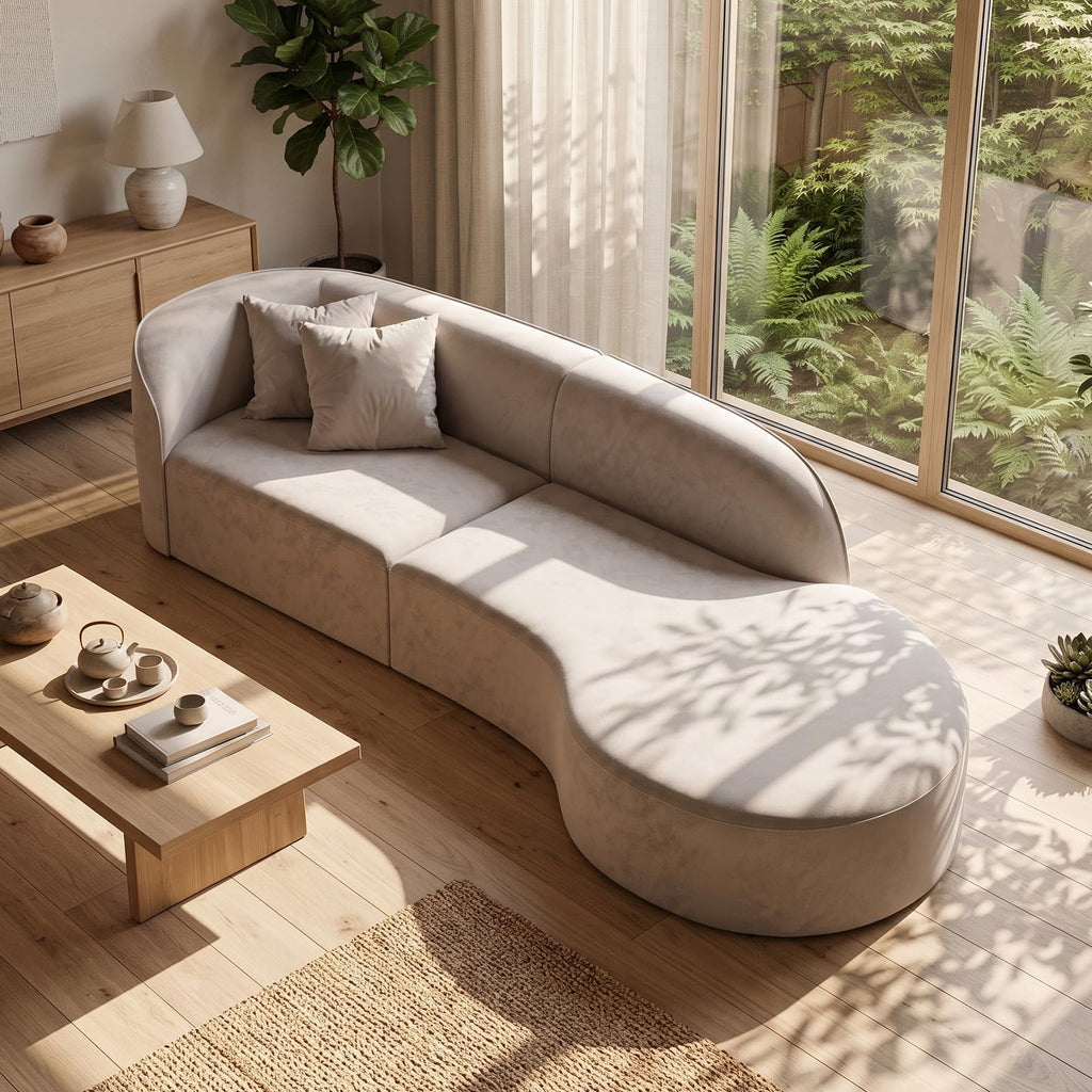 110 Inch Sectional Sofa with Deep Seat Right
