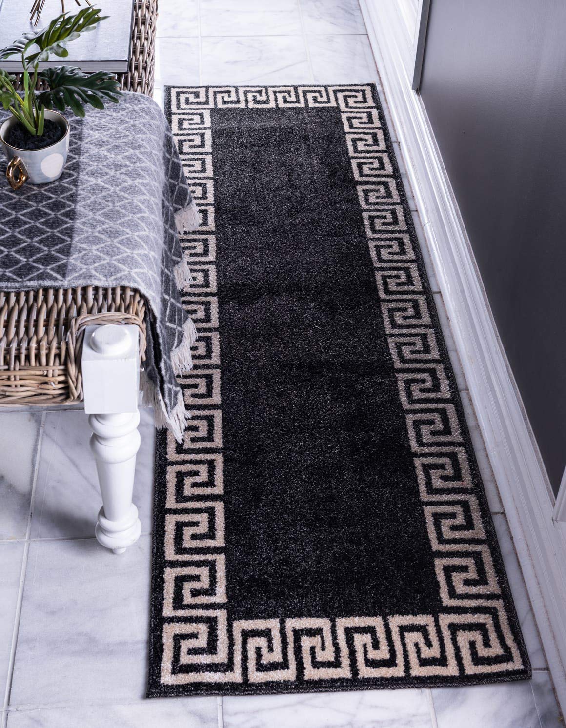 Unique Loom Athens Collection Classic Geometric Modern Border Design Area Rug