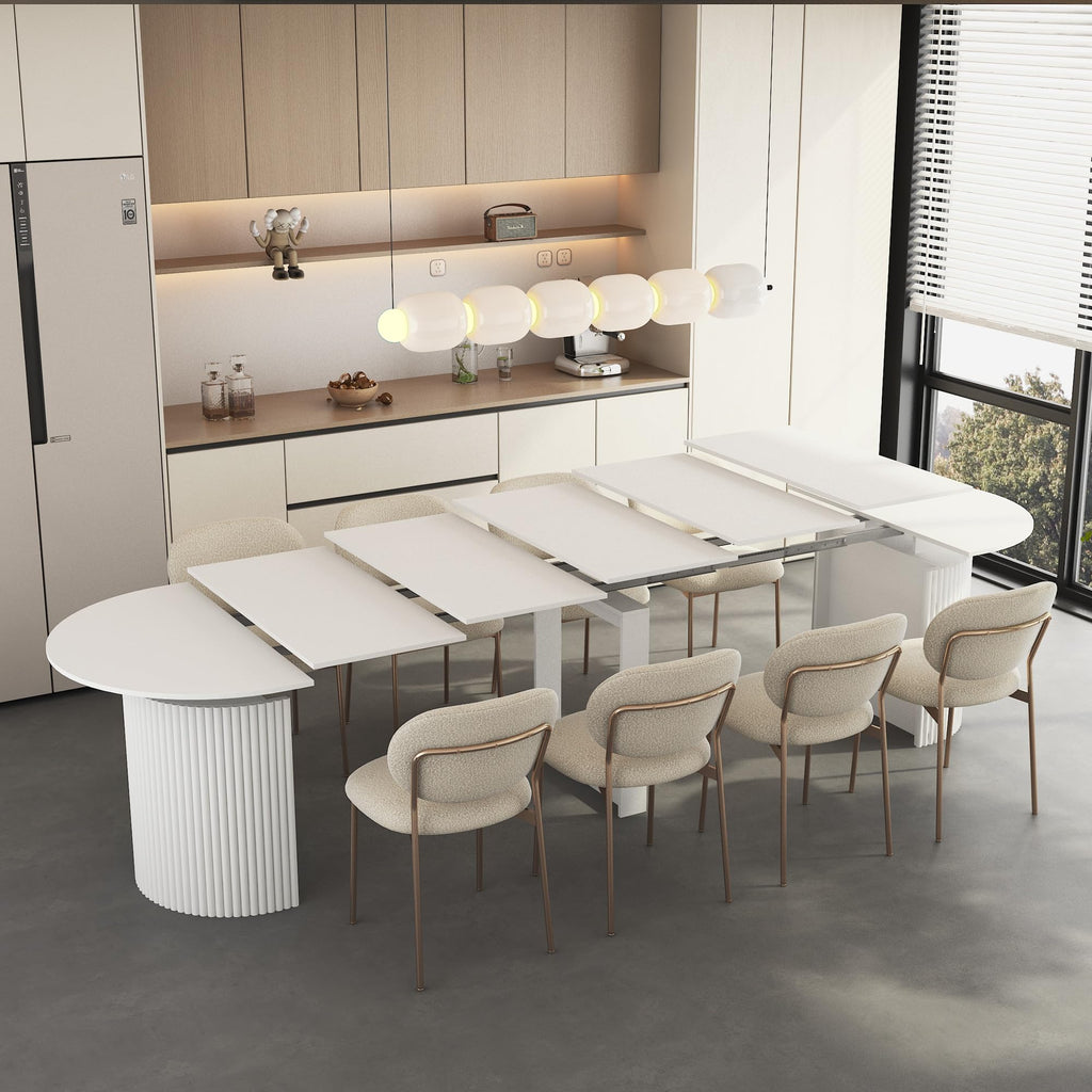 Extendable Oval Dining Table Set
