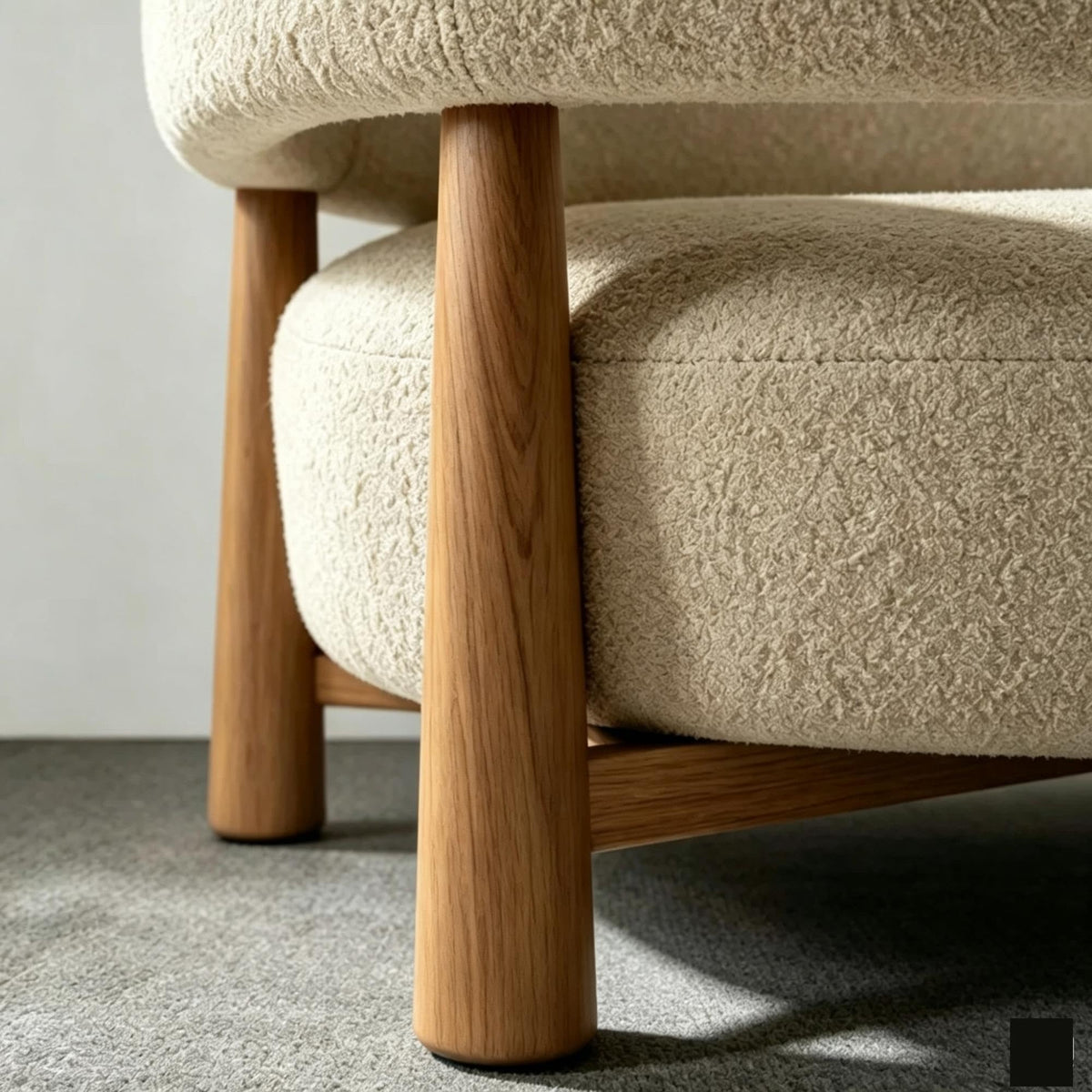 Solid wood designer bench, long upholstered bench for hotel lobby