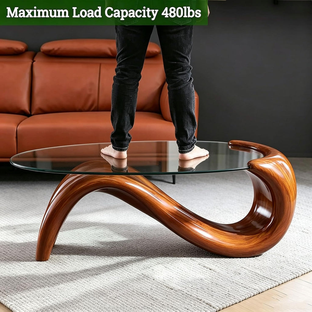 Oval Glass Coffee Table