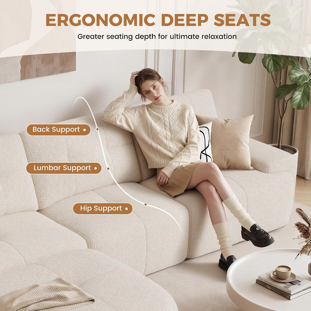 110" Modern Modular Sectional Sofa