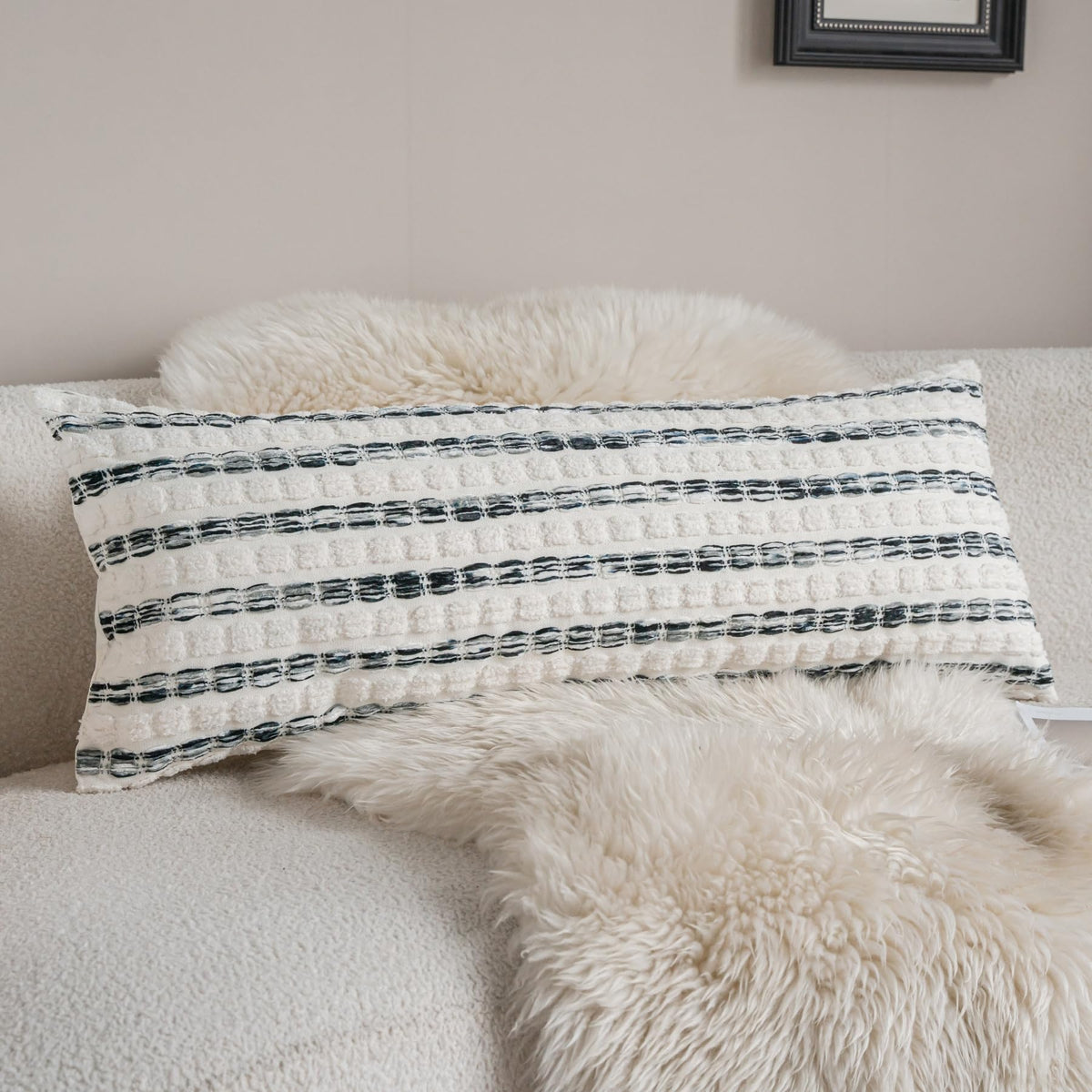 Striped Chenille Pillow Covers