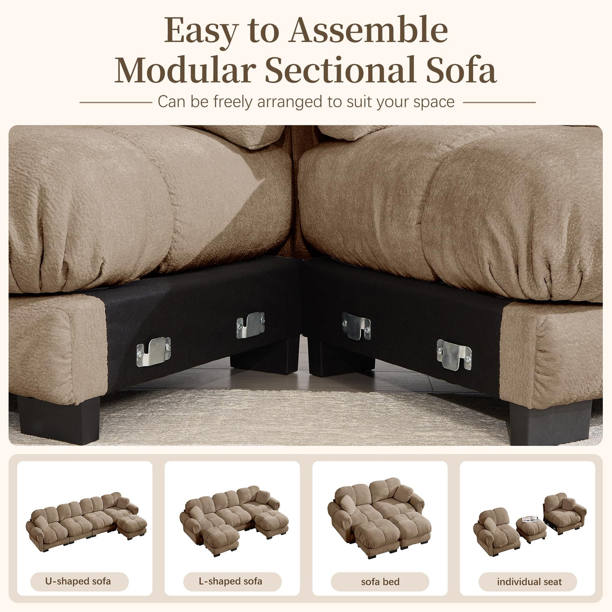 131.5" Modular Cloud Couch
