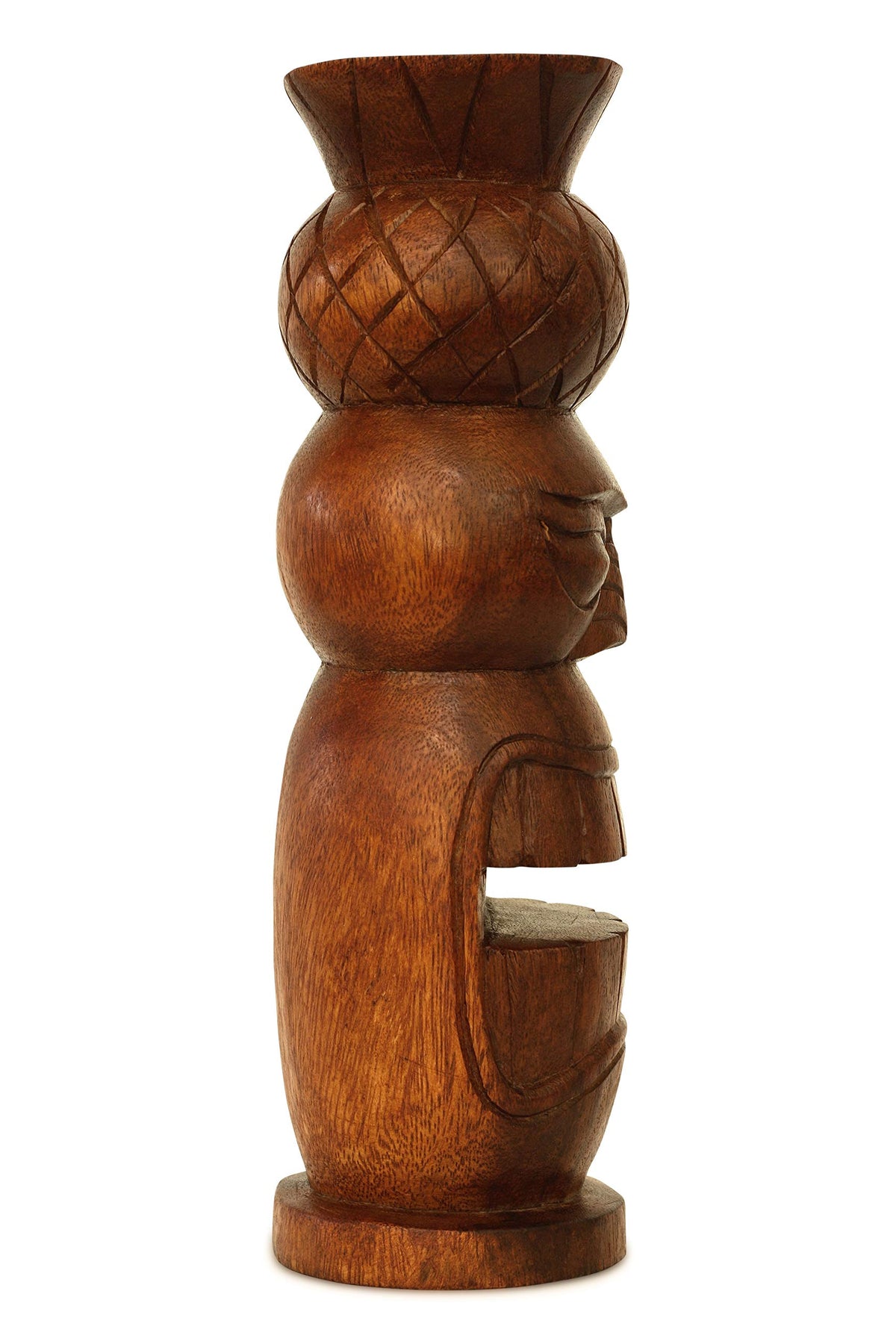 G6 Collection Handmade Wooden Primitive Tattoo Face Tribal Statue Sculpture Tiki