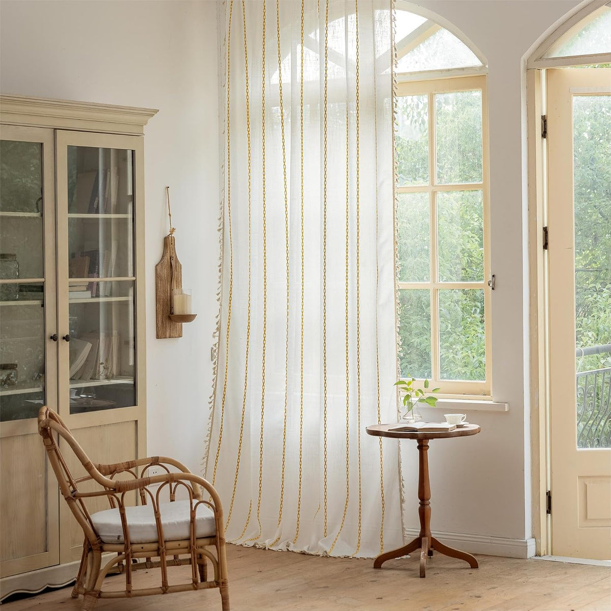 Boho Tassel Rod-Pocket Curtain Panel