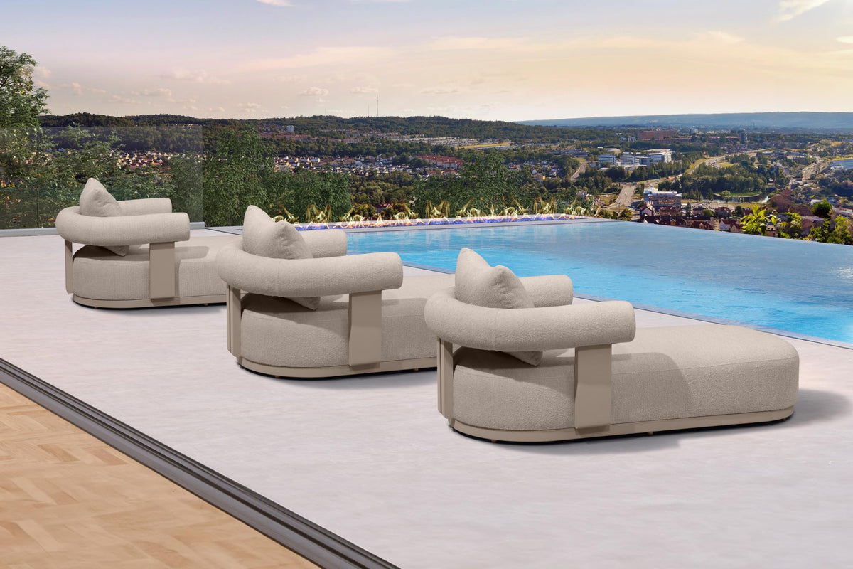 PURPLE LEAF Chaise Lounge 2 Pieces with Cushion and Pillow, Armrest, White