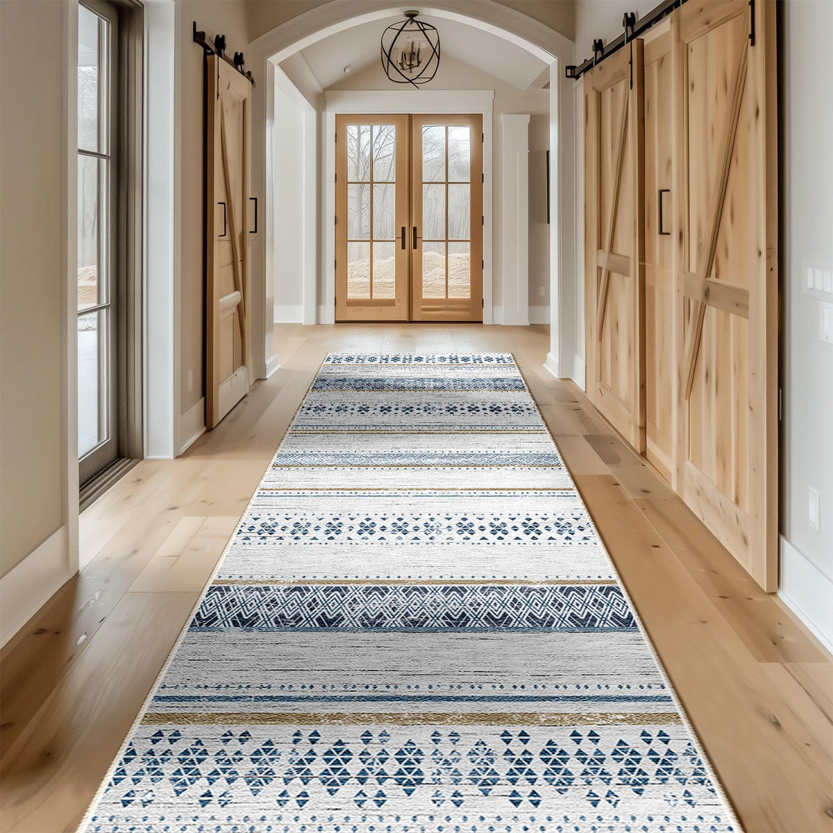 8x10 Washable Area Rugs for Living Room Boho Bedroom Rug Colorful/Black