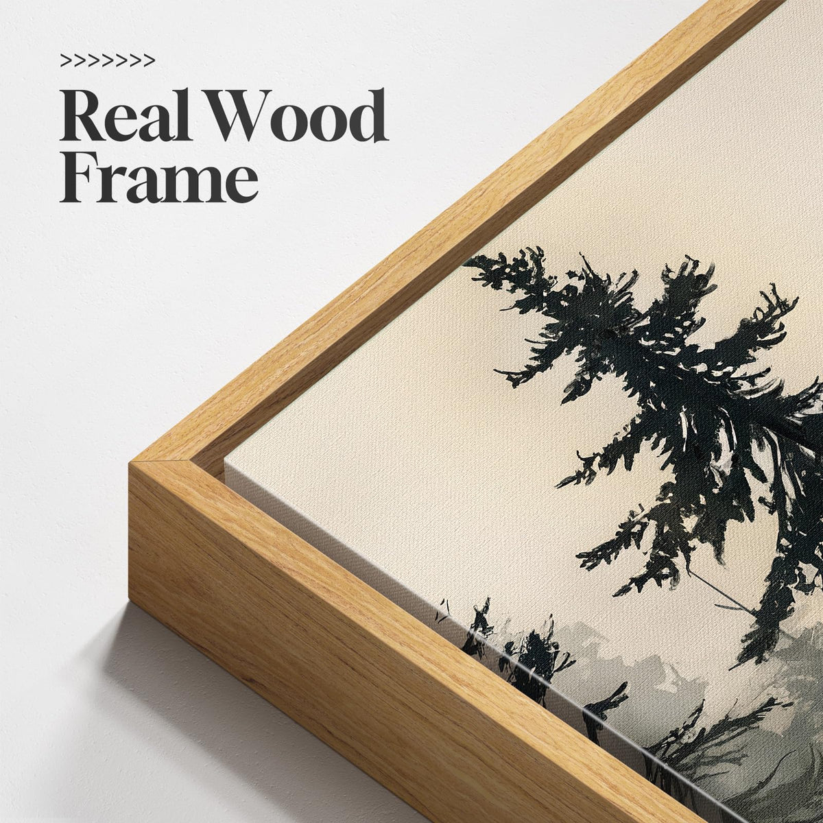 Framed Neutral Tree Ring Wall Art