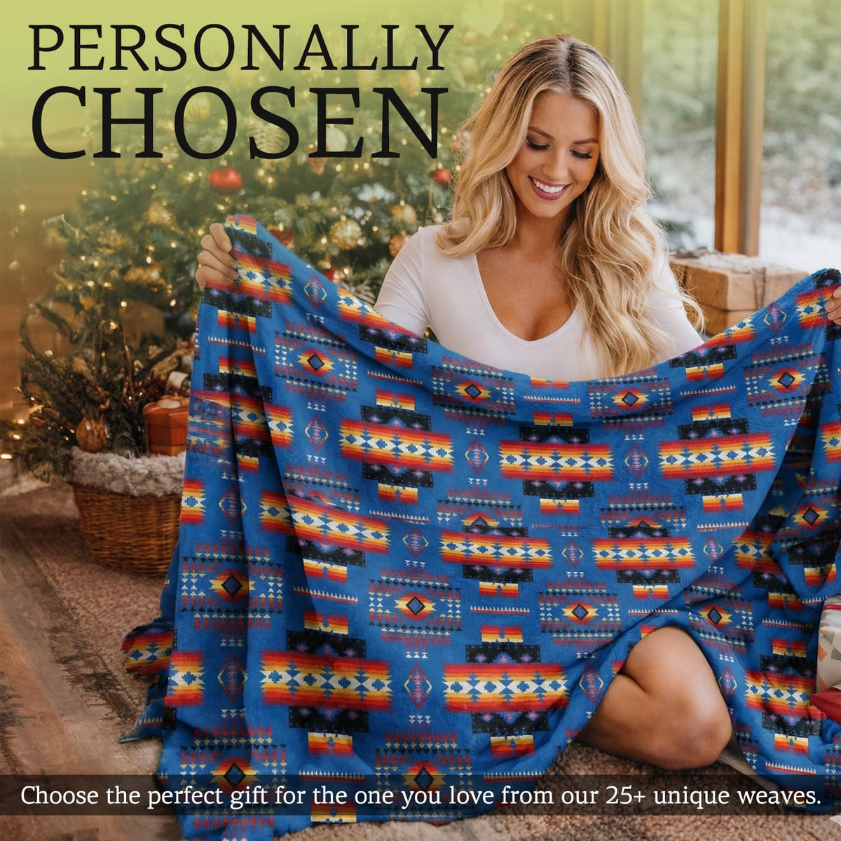 Sacred Thread Aztec Blanket Fleece, Western Blanket (Coffee Flannel) (King)