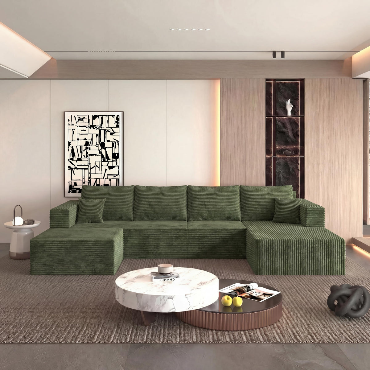 118" Modular Sectional Sofa with Chaise&Ottoman