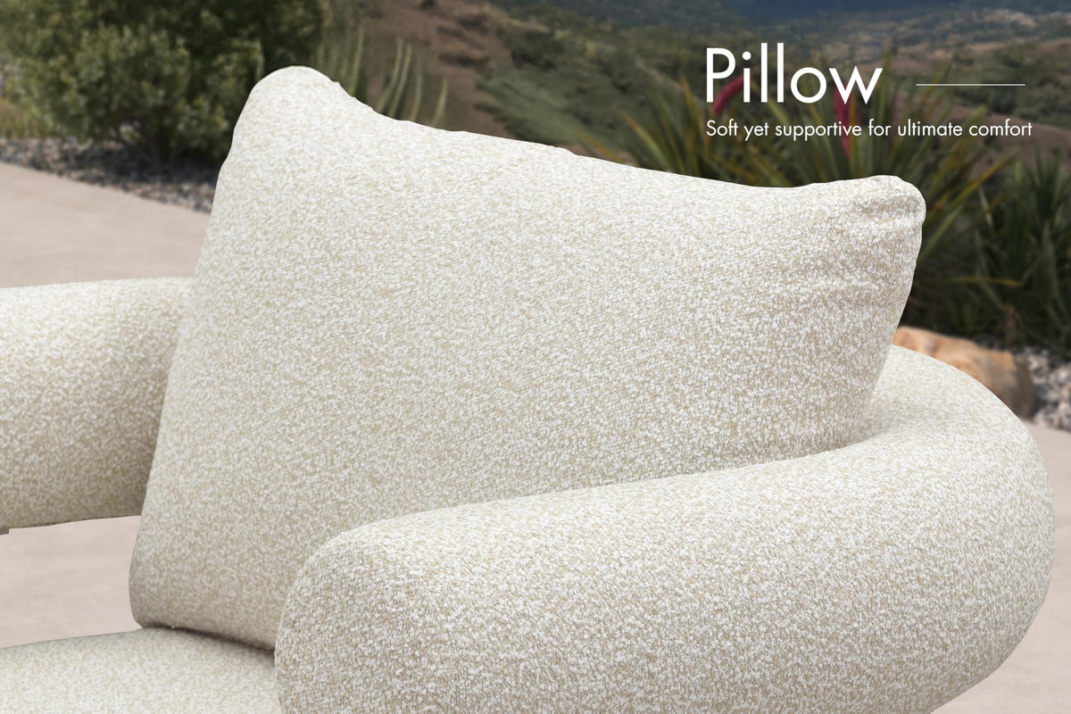 PURPLE LEAF Chaise Lounge 2 Pieces with Cushion and Pillow, Armrest, White