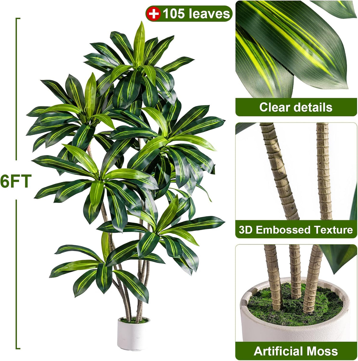 Faux Tree with White Planter
