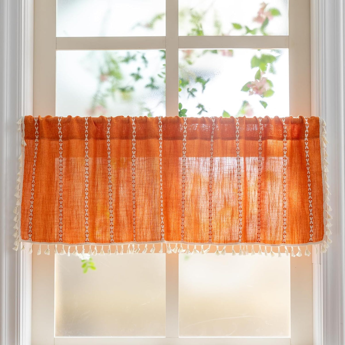 Boho Tassel Rod-Pocket Curtain Panel