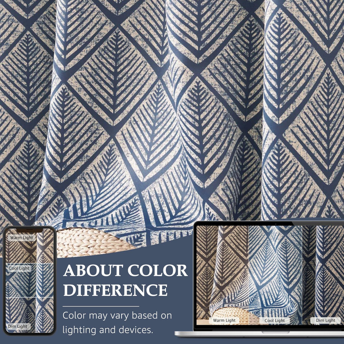 Geometric Blackout Grommet Curtains, Set of Two