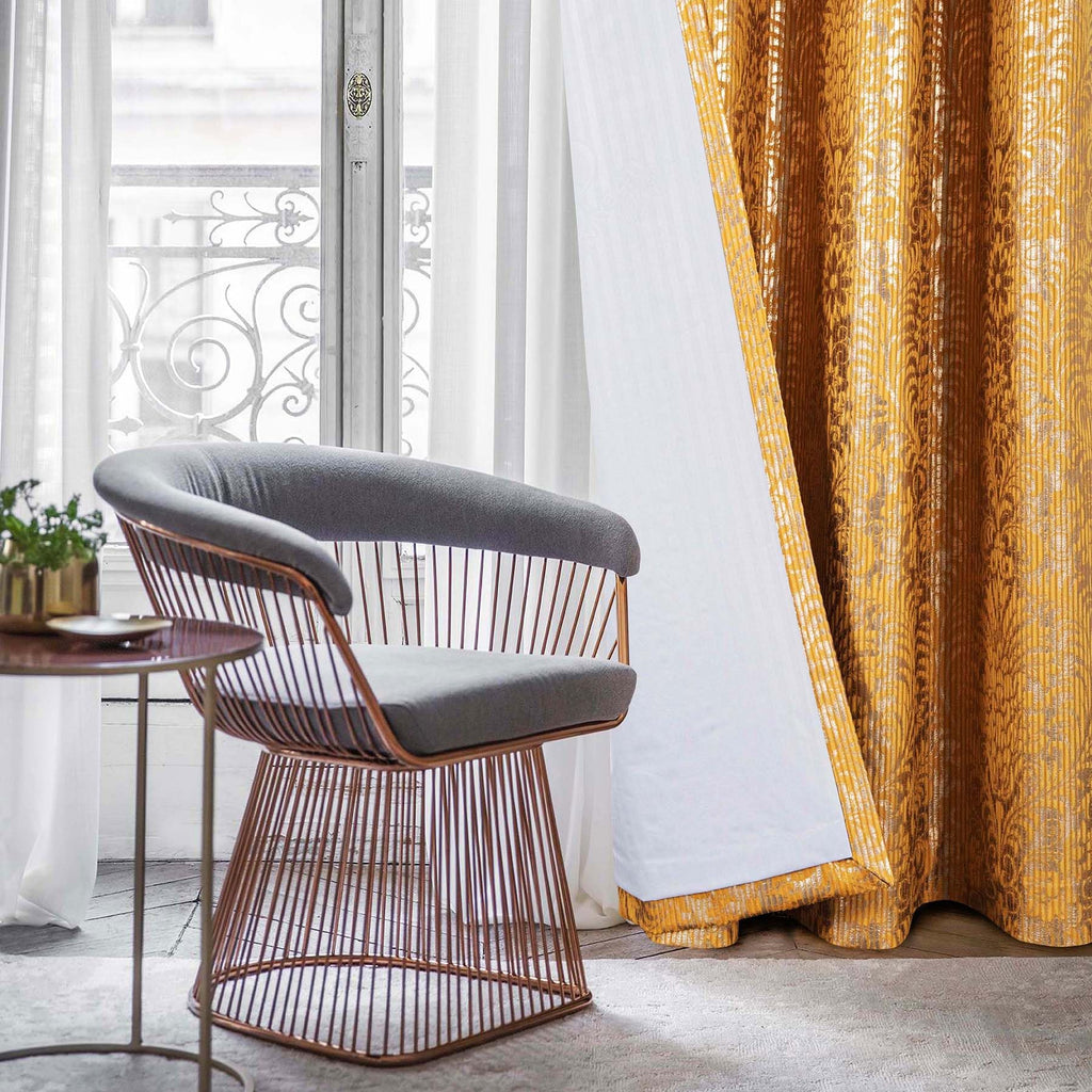Damask Foil-Print Velvet Blackout Curtains