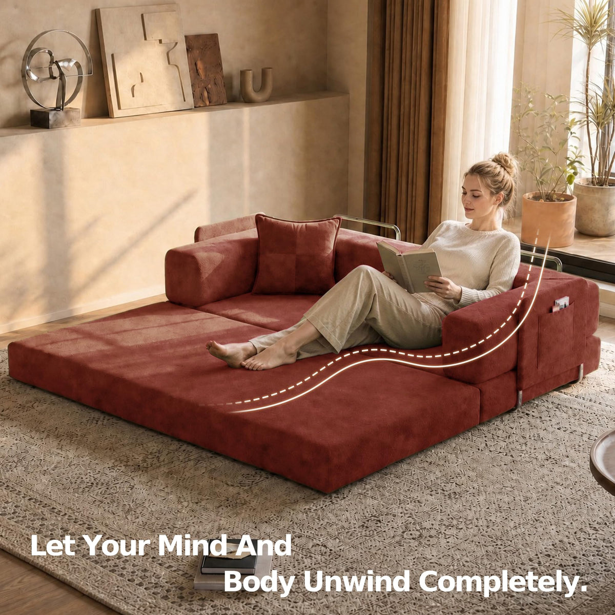 78.8'' Futon Sofa Bed, Boneless Couches for Living Room