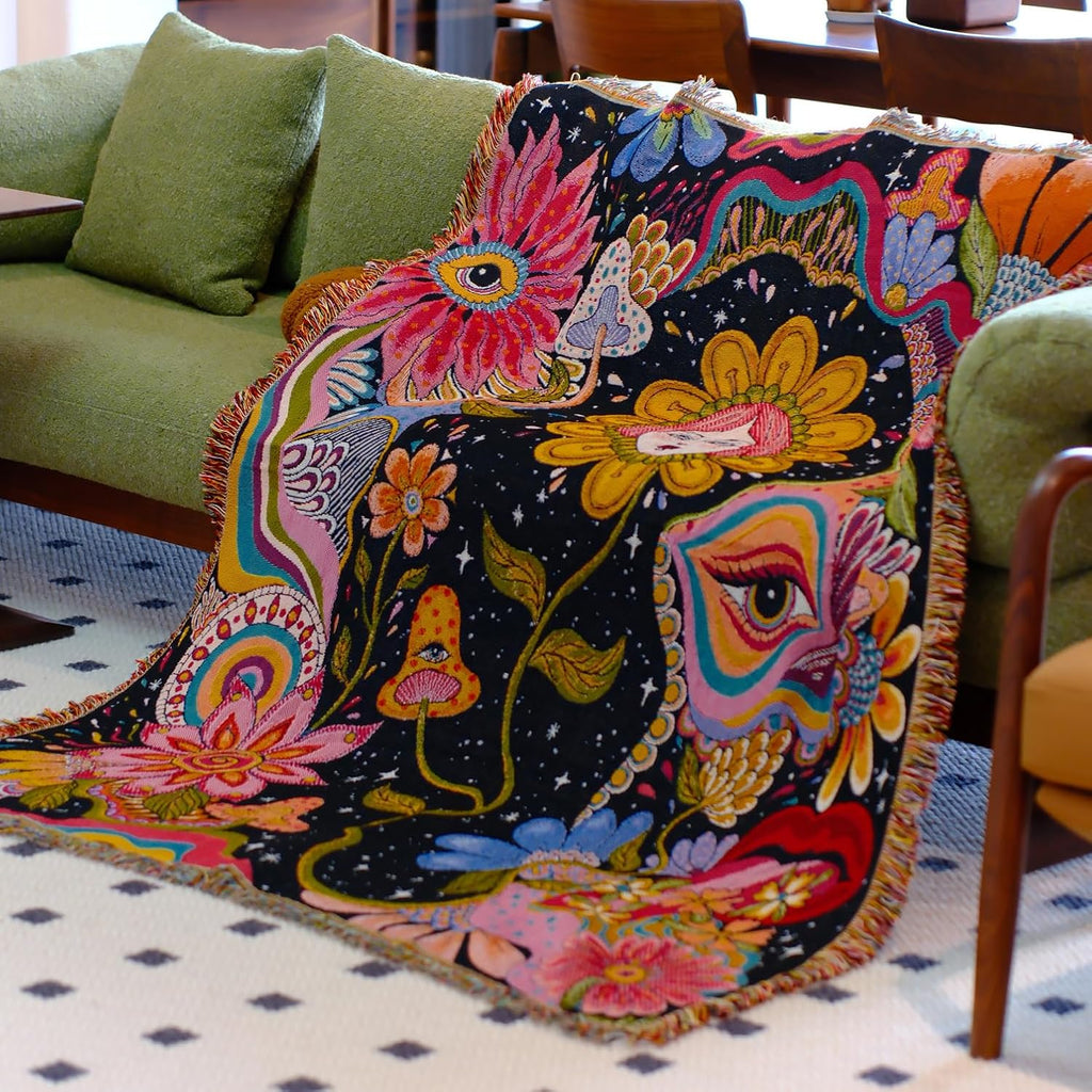 Reversible Boho Woven Throw Blanket