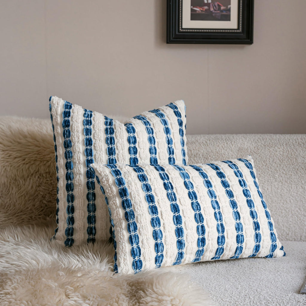 Striped Chenille Pillow Covers