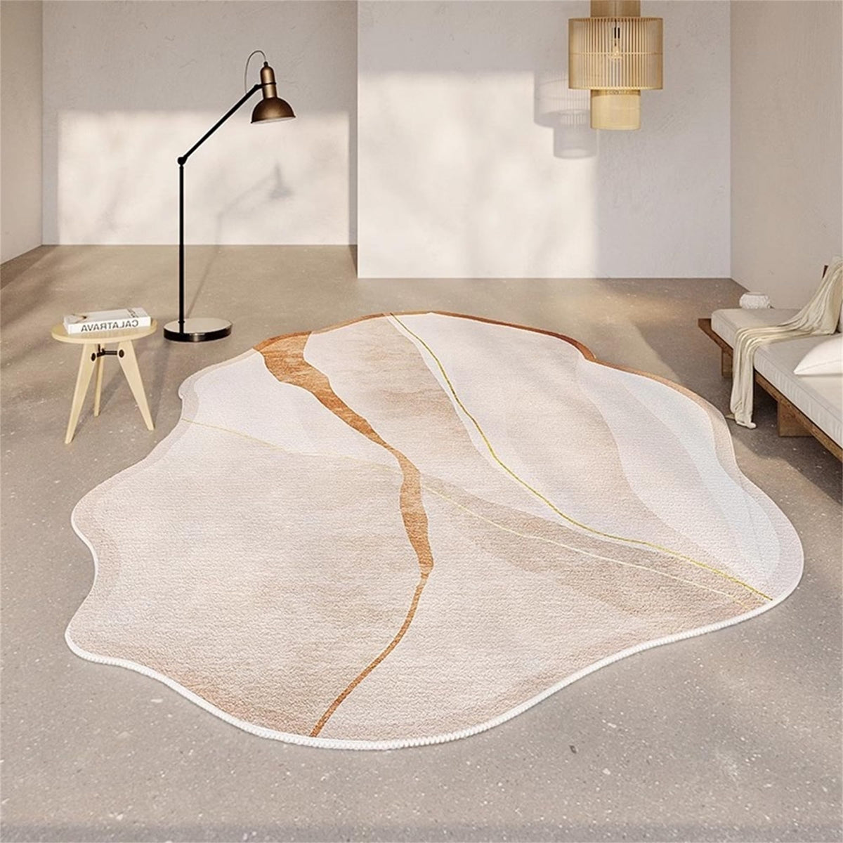 Wavy Striped Irregular Area Rug