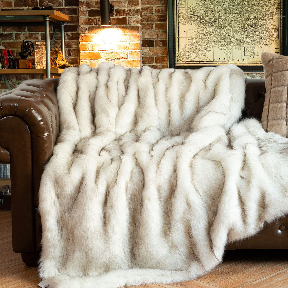 Shaggy Faux Fur Throw Blanket