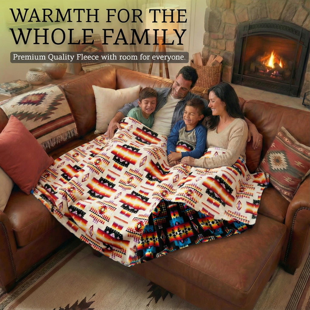 Sacred Thread Aztec Blanket Fleece, Western Blanket (Coffee Flannel) (King)