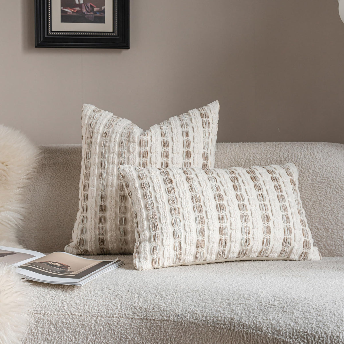 Striped Chenille Pillow Covers