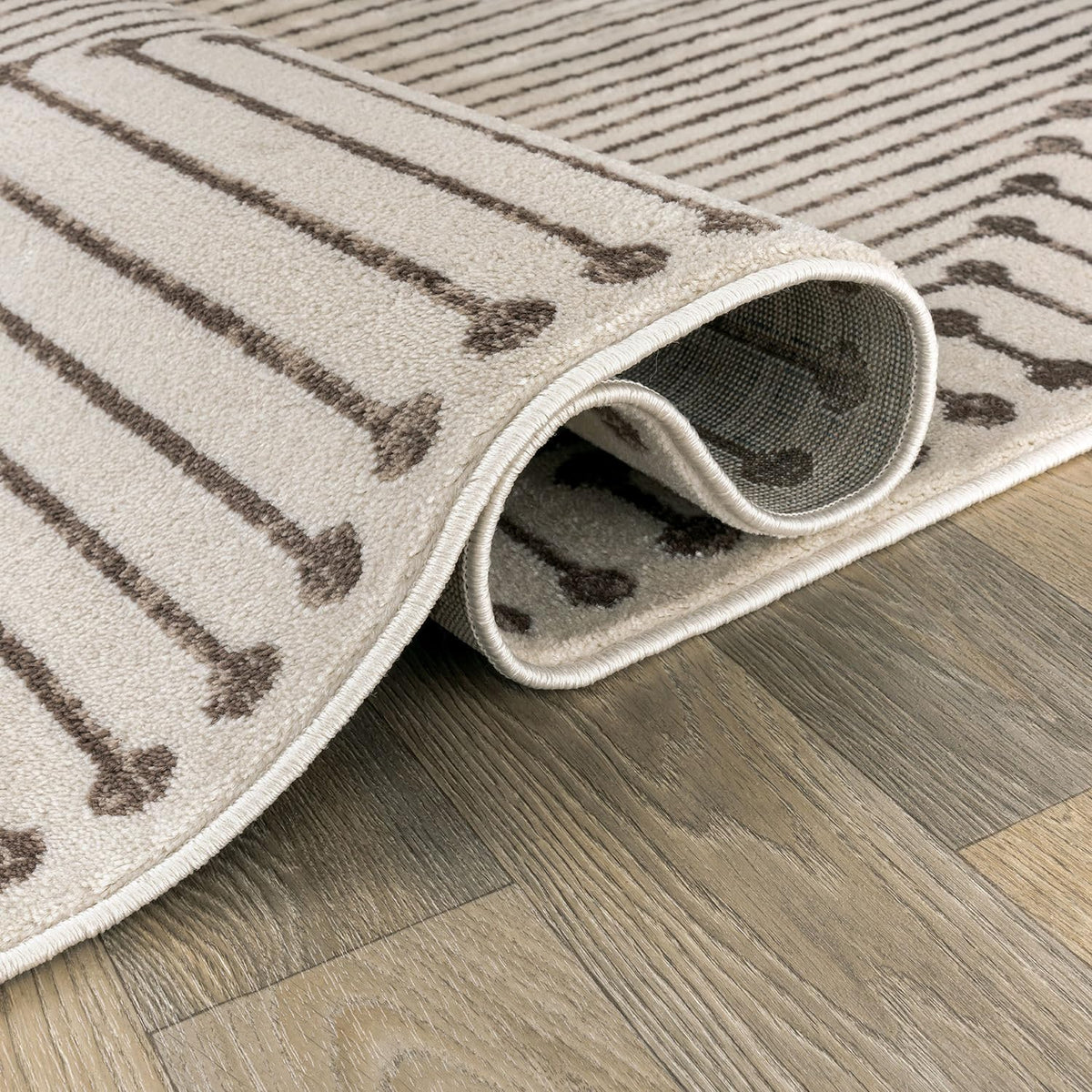 Rugshop Contemporary Bohemian Stripe Area Rug 7'10" x 10' Black
