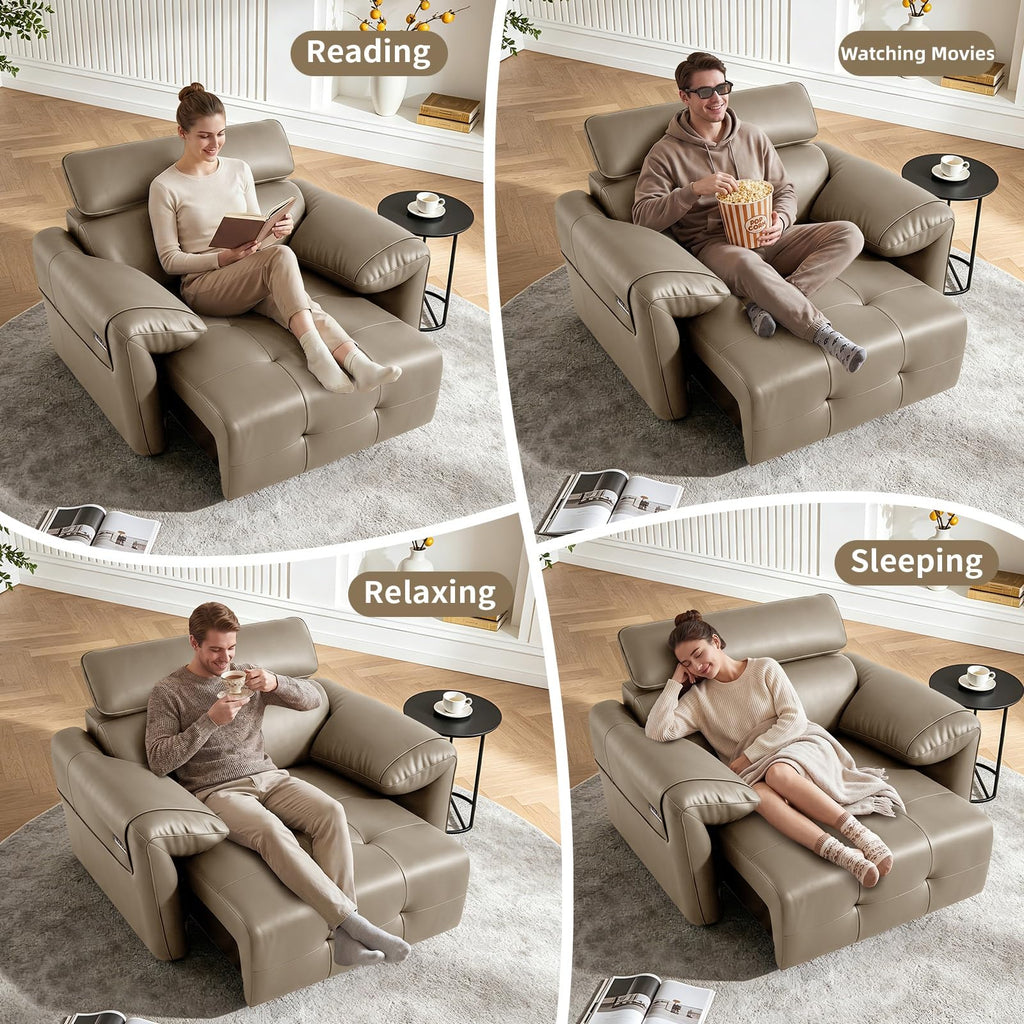 Electric Pull Out Sofa With Adjustable Headrests
