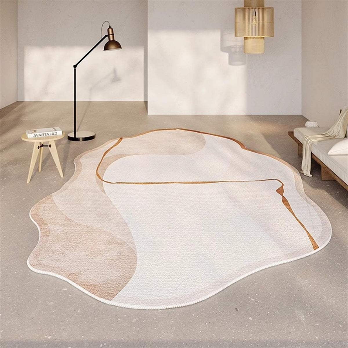 Wavy Striped Irregular Area Rug