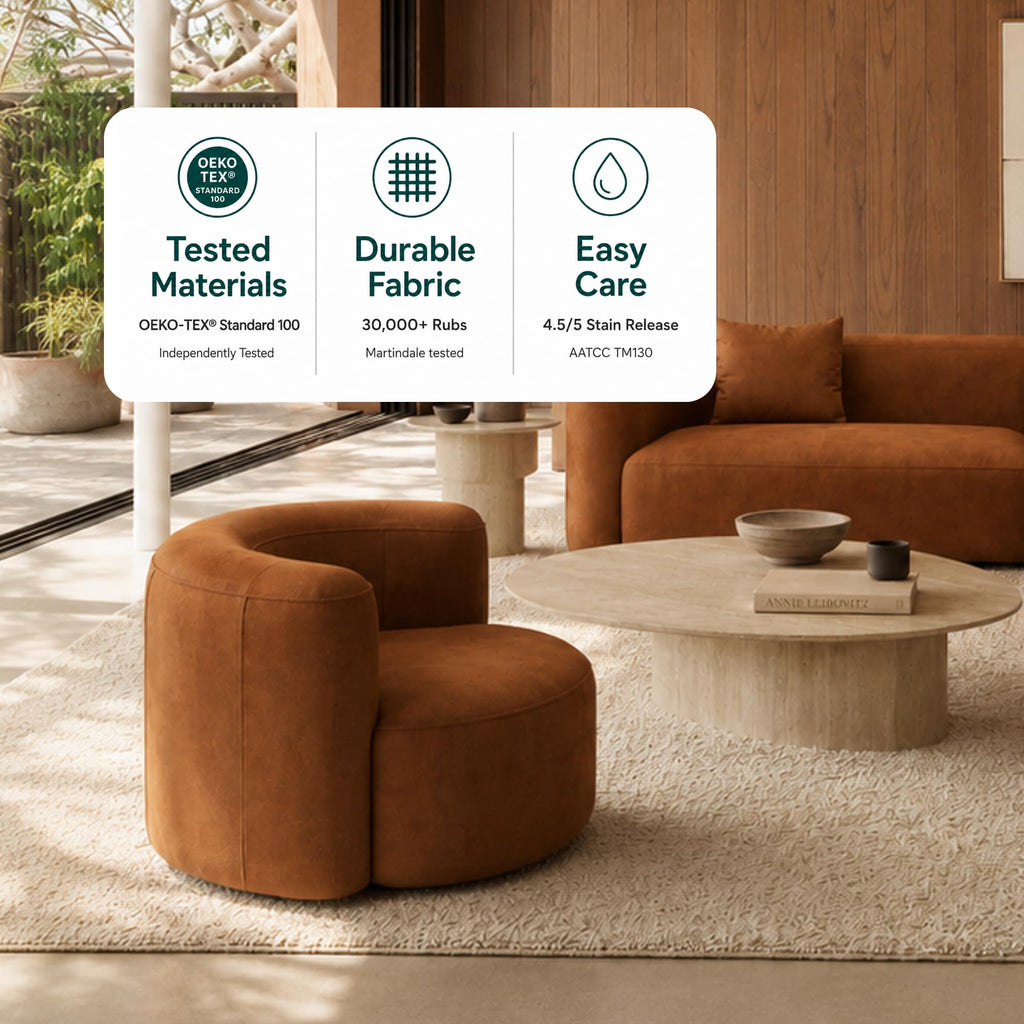 Acanva Mellow Tight Curved Back Accent Chairs Set of 2, Velvet Sofa