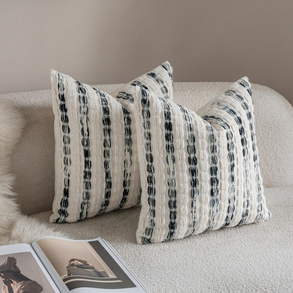 Striped Chenille Pillow Covers