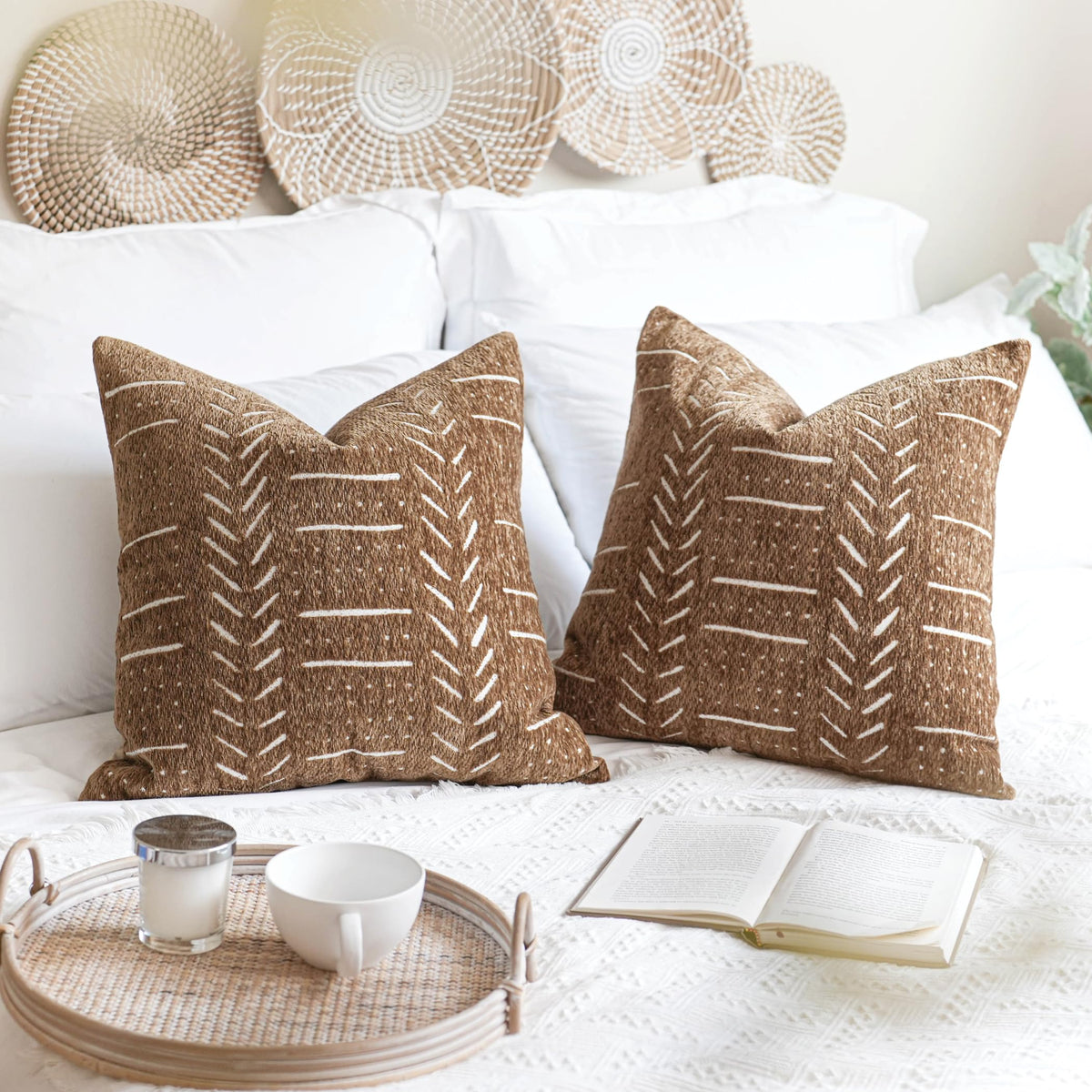 Decorative Throw Pillow Covers 18X18 Set of 2