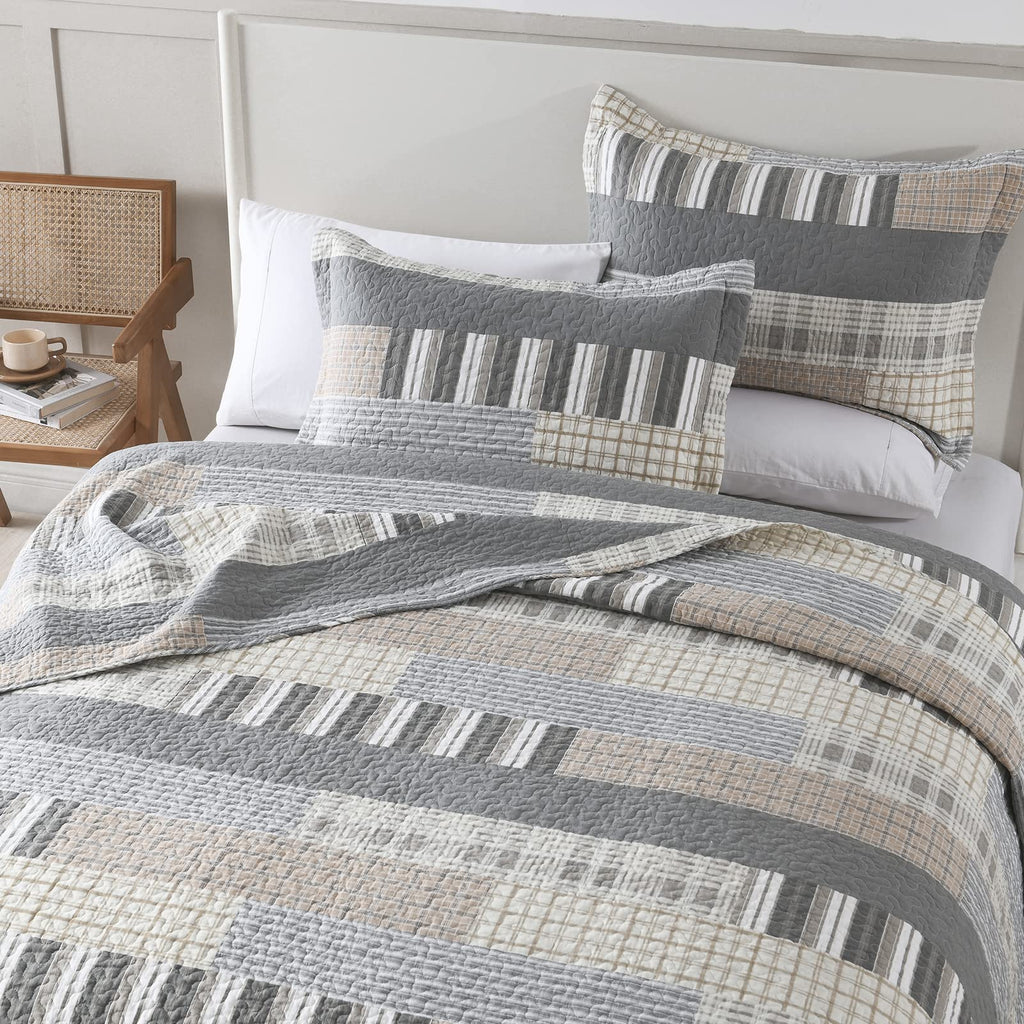 PANGUSHAN 100% Cotton Quilt Set Queen Size