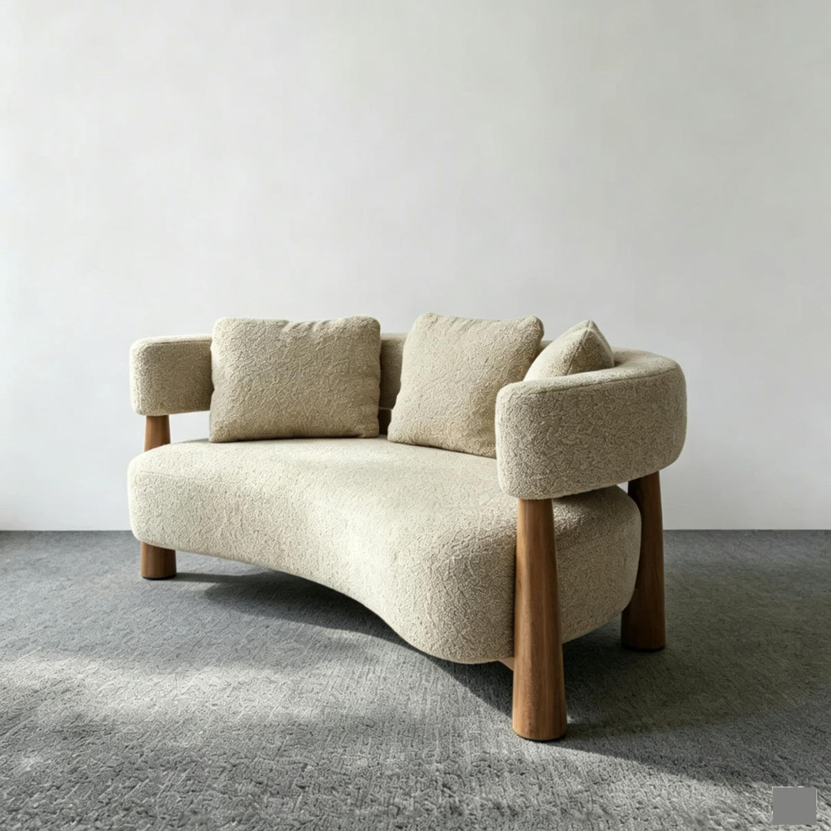 Solid wood designer bench, long upholstered bench for hotel lobby