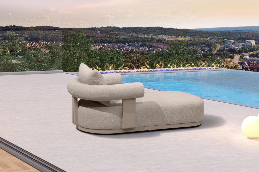 PURPLE LEAF Chaise Lounge 2 Pieces with Cushion and Pillow, Armrest, White