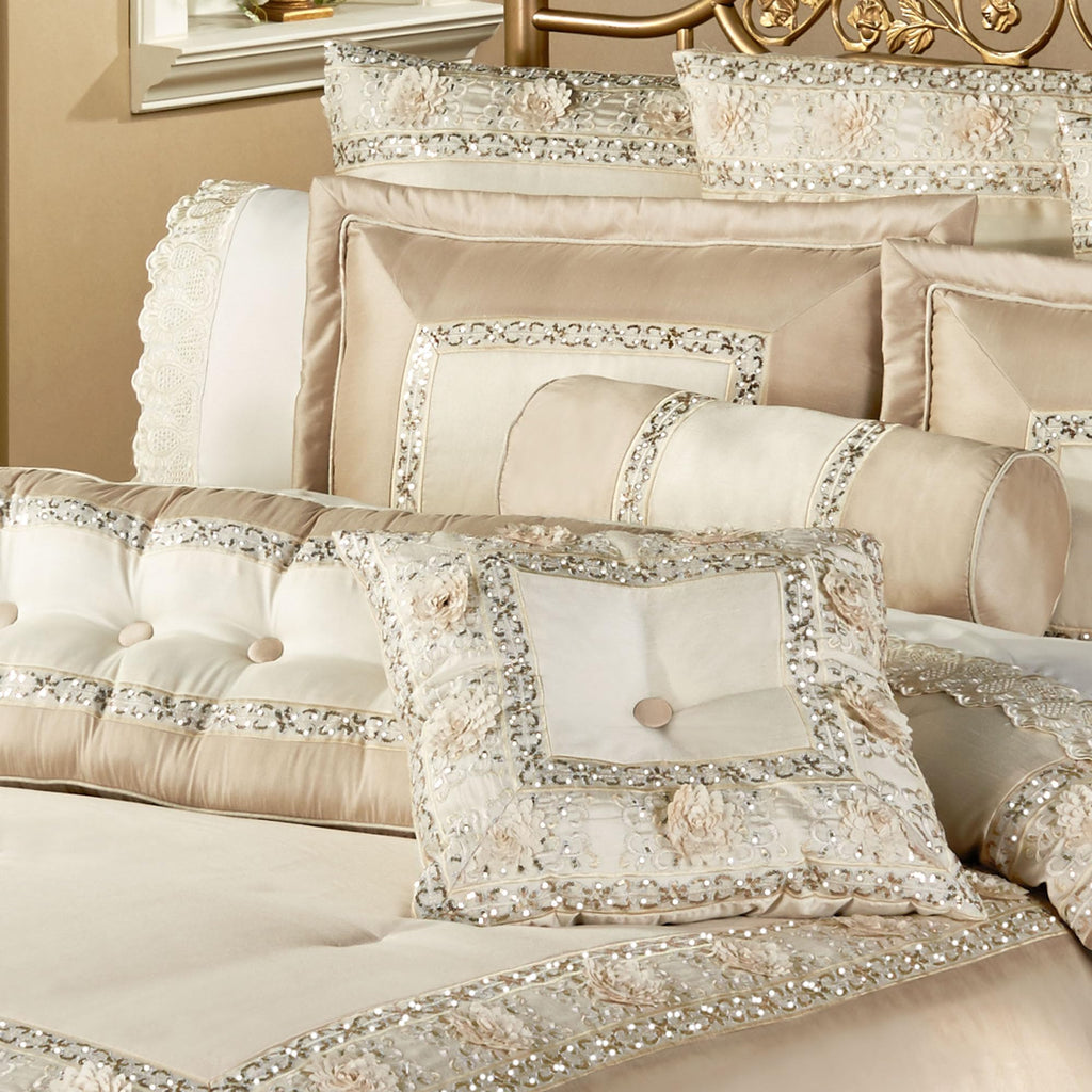 Touch of Class Luxury Elegante Faux Silk Comforter Bedding, Queen, 4 Pc Set