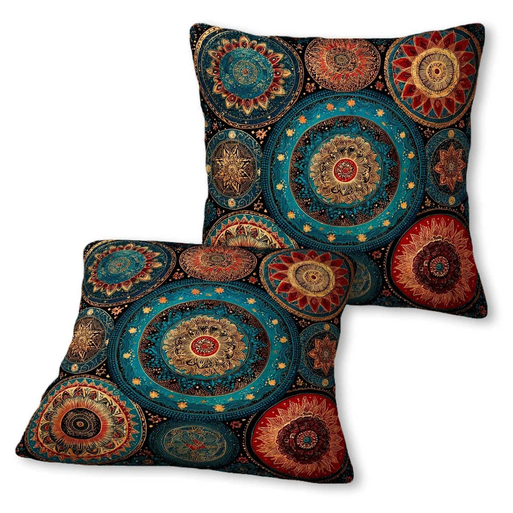 Firmiso Rust Orange Mandala Throw Pillow Covers 18x18 Set of 2