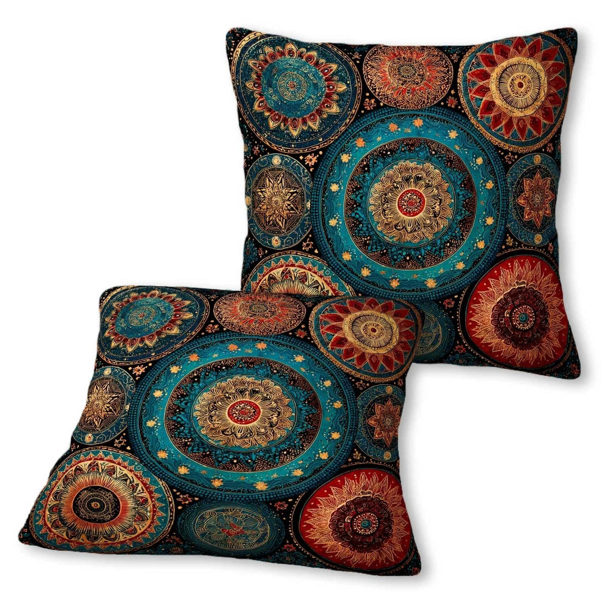 Firmiso Rust Orange Mandala Throw Pillow Covers 18x18 Set of 2
