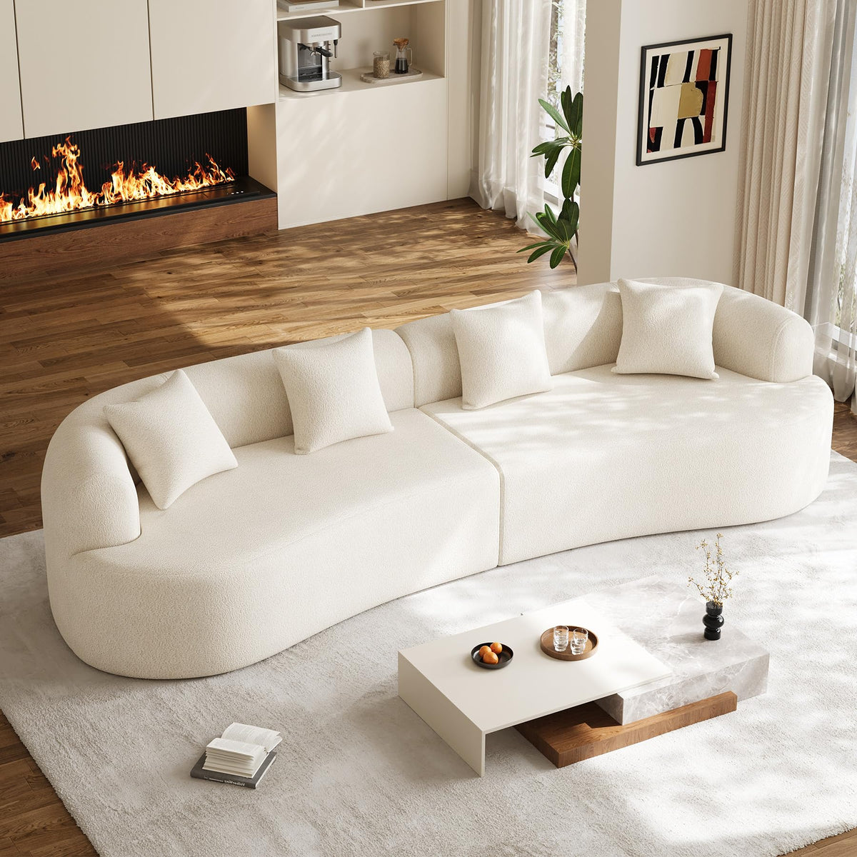 Oversized Chenille Cloud Sectional with Pillows